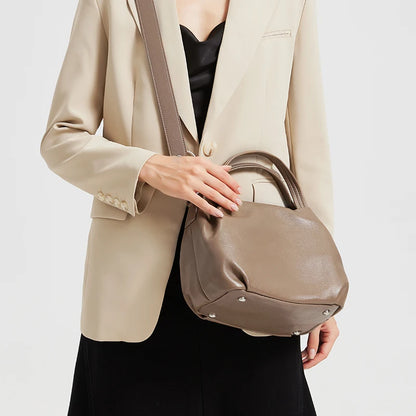 Designer Cowhide Genuine Leather Large Capacity Shoulder Bags