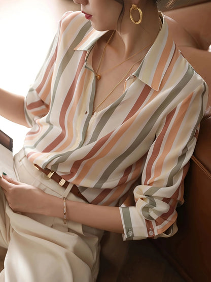 Printed Button Down Shirt Trendy Fashion For Spring Autumn Work And Casual Wear