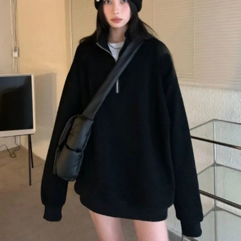 New Loose Fit Gray Winter Hoodies