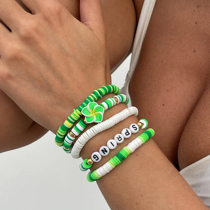 Tropical Hawaii Vibes - Colorful Summer Heishi Bead Bracelet Stack