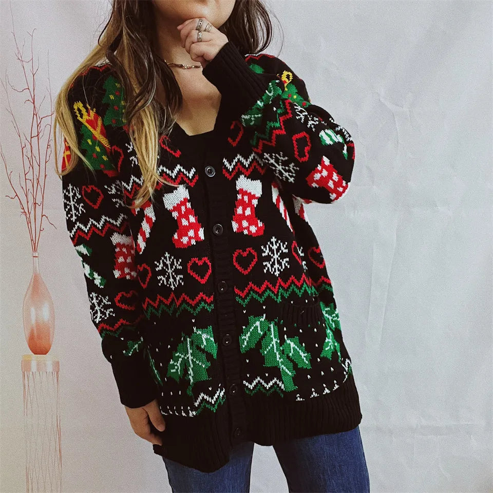 Women Braided Loose Winter Cardigans