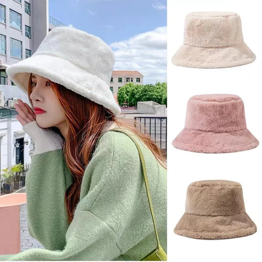 Winter Fashion Fluffy Bucket Hats