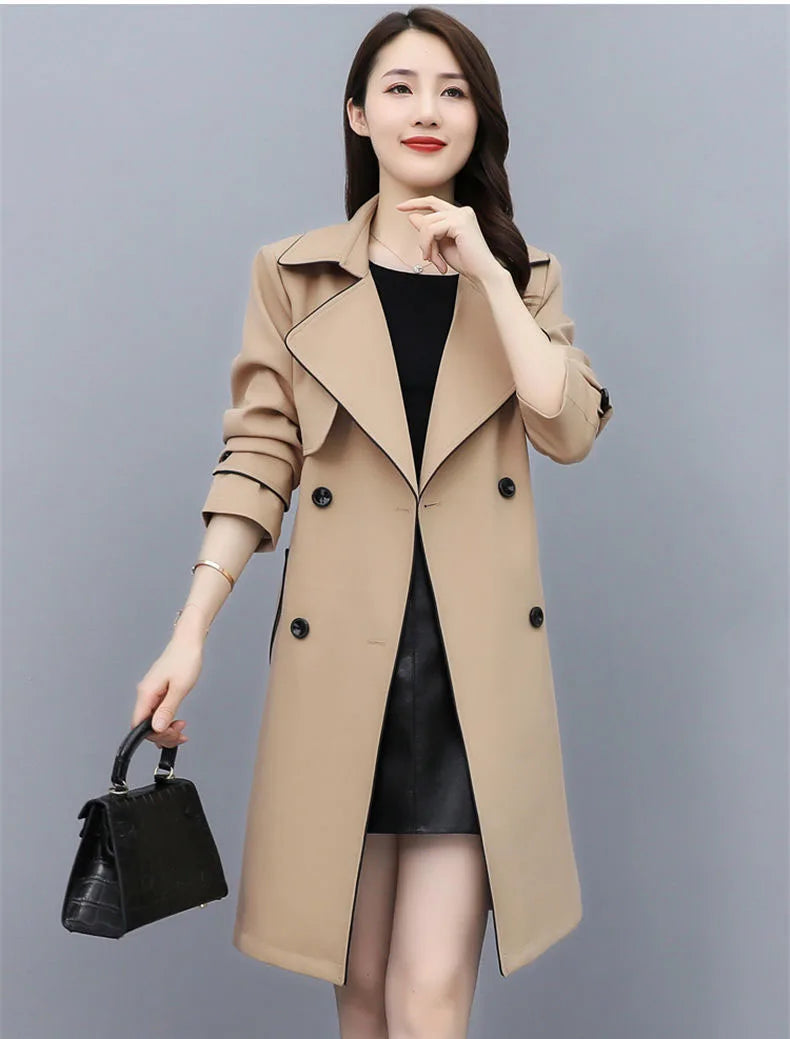 Womens Oversize Long Single Breasted Trench Coat