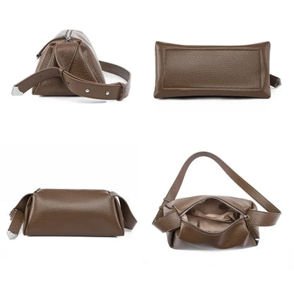 Womens Simple De Lux Soft Genuine Leather Handbags