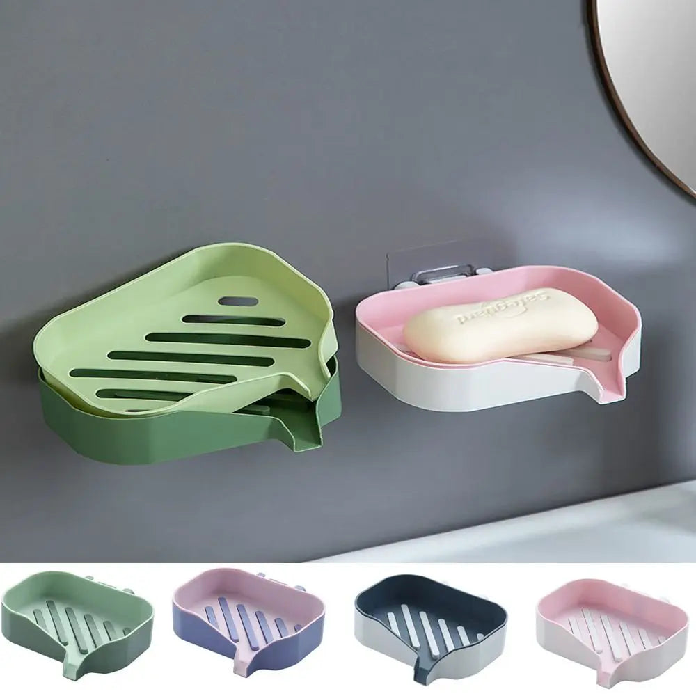 New Transparent Plastic Wall Mounted Drain Soap Box