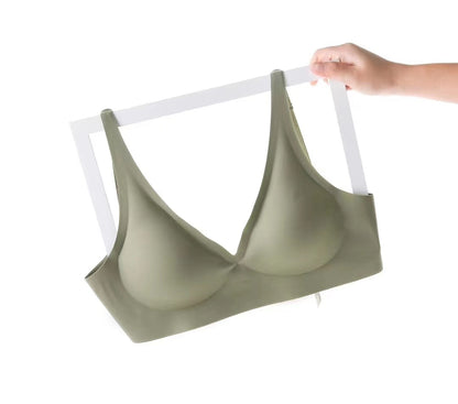 Chest Gathered Adjustable Comfortable Thin V-Neck Bra