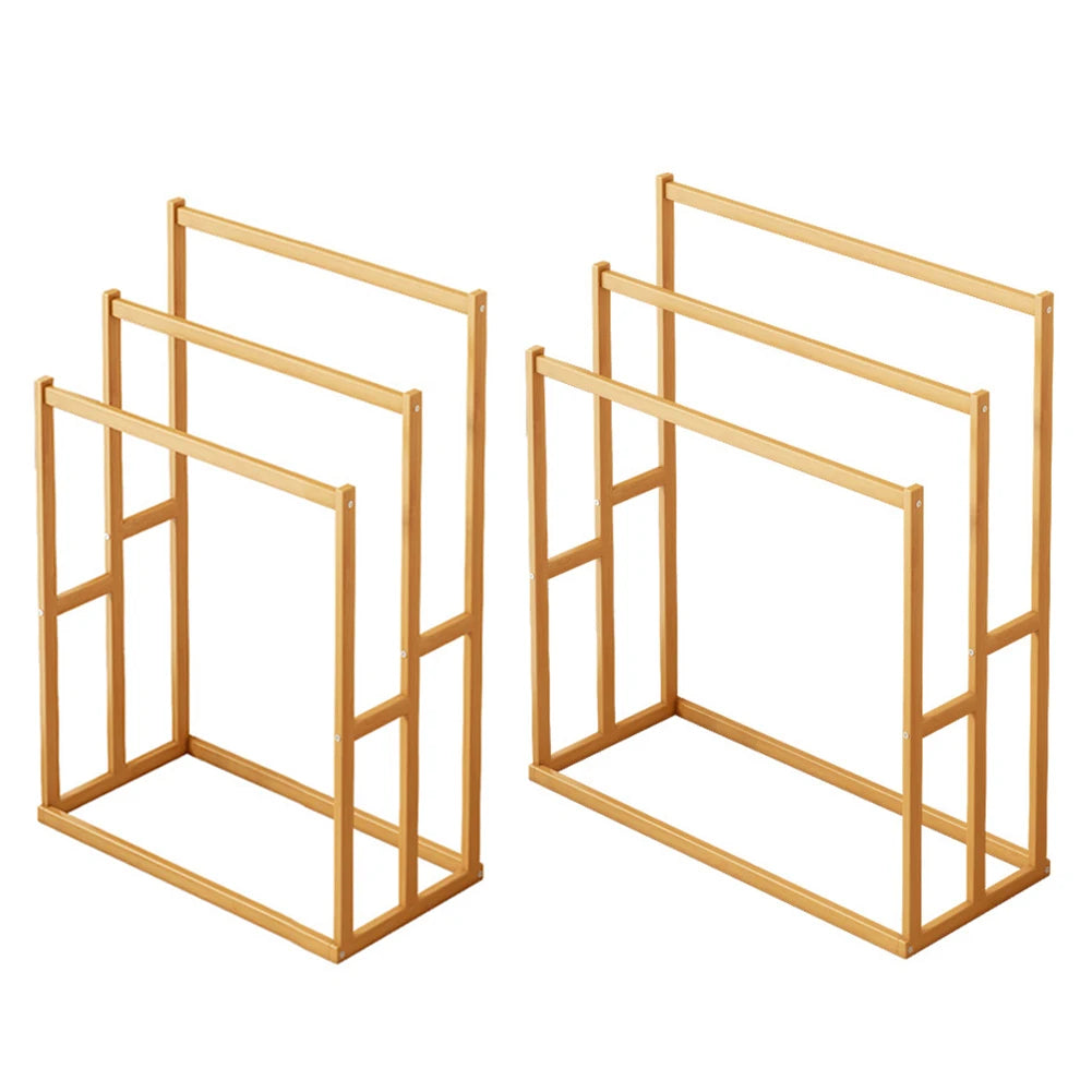Easy Way At Bathroom 3 Tier Bamboo Freestanding Towel Rack Stand