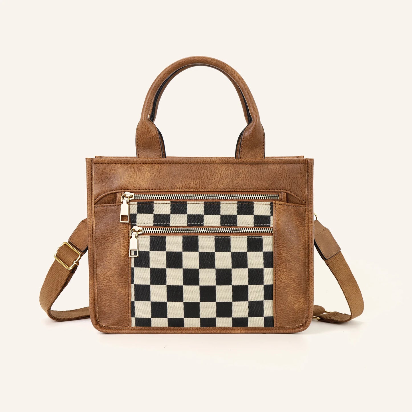 Retro Game Checkerboard Mini Fabric Flap Crossbody Sling Bags