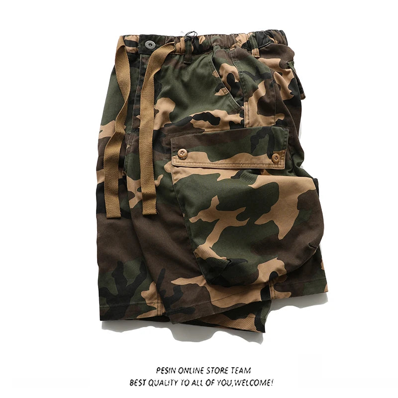 Mens Military Style Camouflage Cargo Shorts