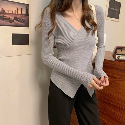 Womens V Neck Slim Fit Sweaters