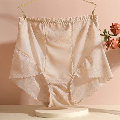 Effortless Comfort: High-Waist Floral Lace Briefs
