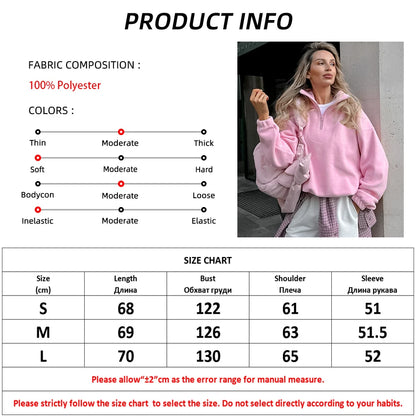 2025 Women's Polar Fleece Hoodie – Loose Pullover Sweatshirt, Autumn Winter Streetwear Fashion