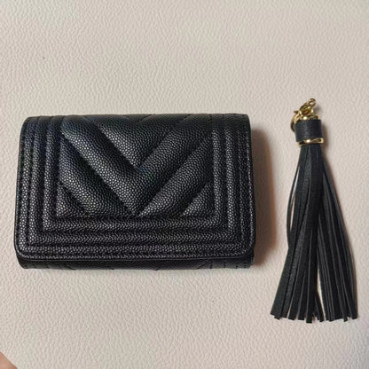 Women S Leaf Tassel Decoration Coin Wallets