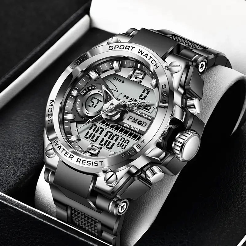 Mens Casual Muscular Sport Digital Analog Watch