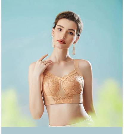 Timeless Ease: Full-Coverage Wire-Free Lace Bra
