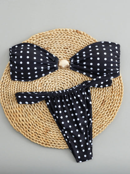 Polka Glow Push Up Bikini