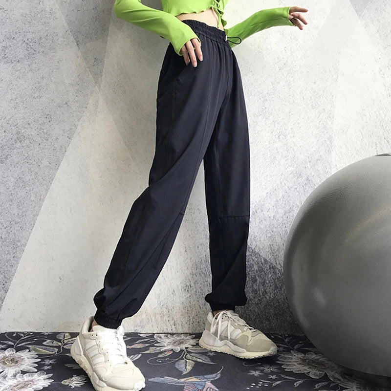 Elastic Waist Flower Jogger Pants