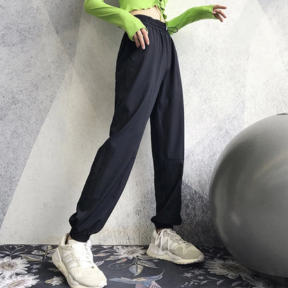 Elastic Waist Flower Jogger Pants