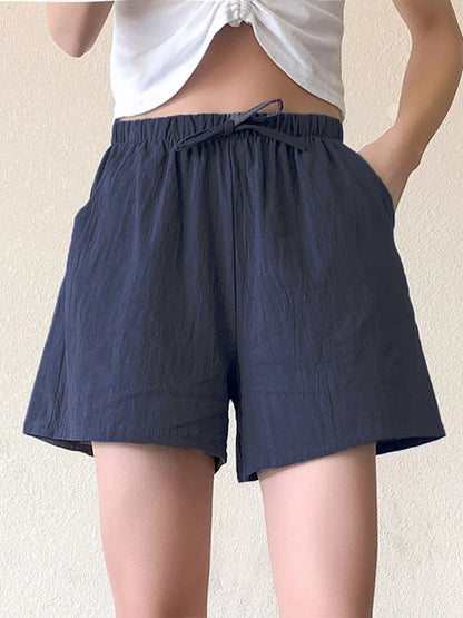 England Style Mid Waist Women Casual Shorts
