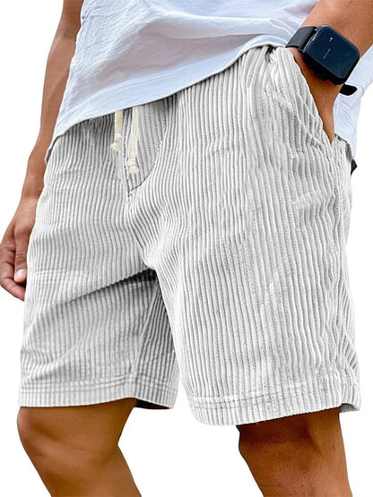 Vintage English Style Corduroy Casual Men Shorts
