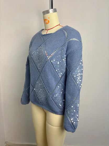 Autumn Winter Women S Long Sleeve Hooded Knitted Pullover Vintage V Neck Loose Sweater Casual Knitwear For Ladies