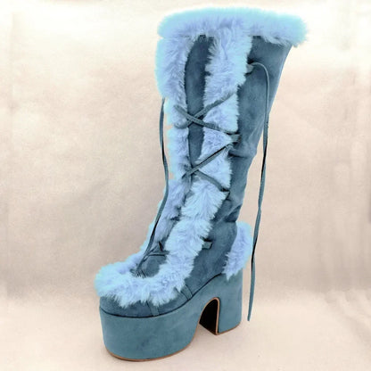 New Winter Style Warm Platform Heel Women Boots