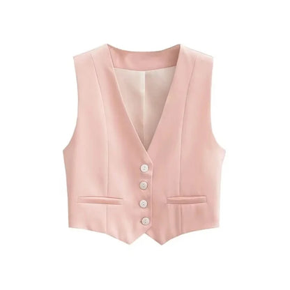 Chic V-neck Crop Vests