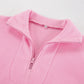 Polar Fleece Half Zipper Warm Pink Sweater