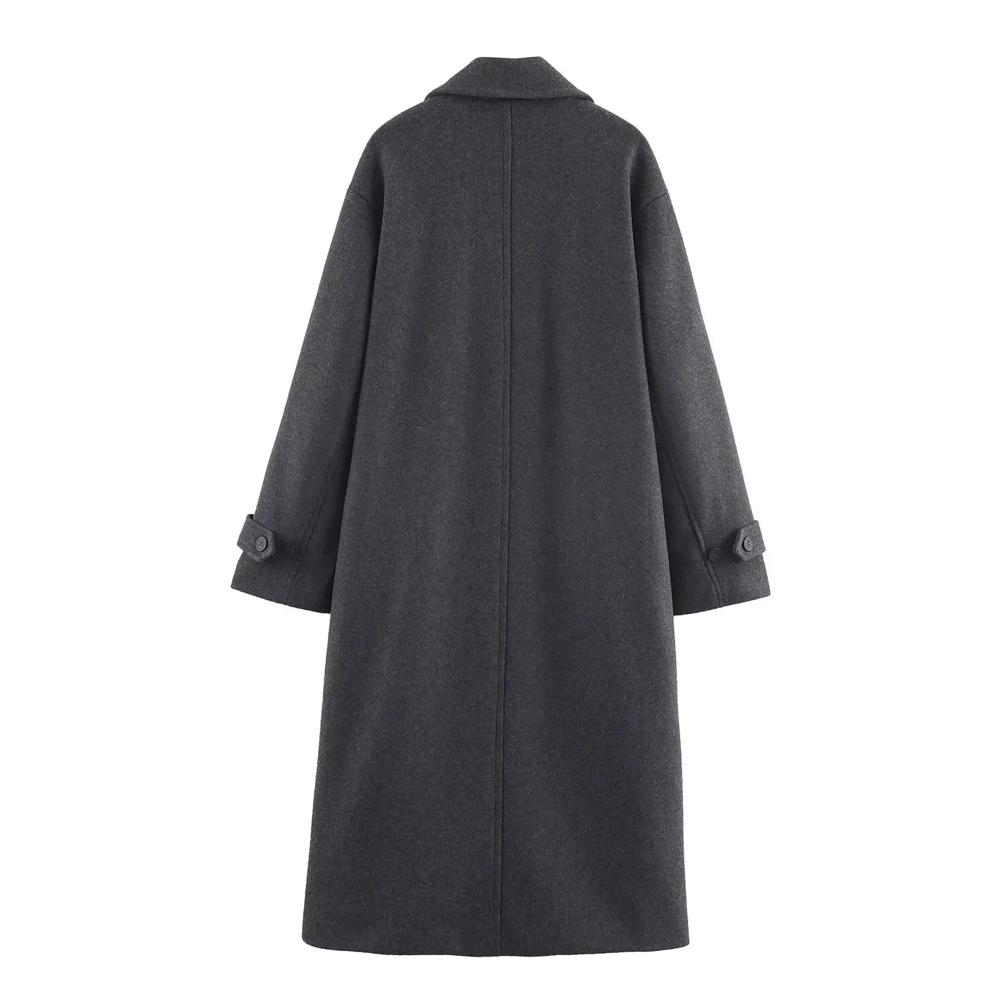 Classic Wool-Blend Overcoat – Elegant Long Coat for Women