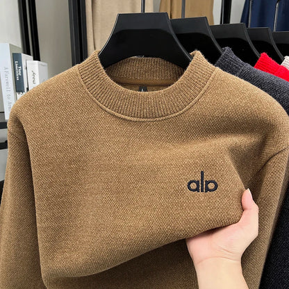 New Soft Mens Round Neck Thickened Wool Sweaters