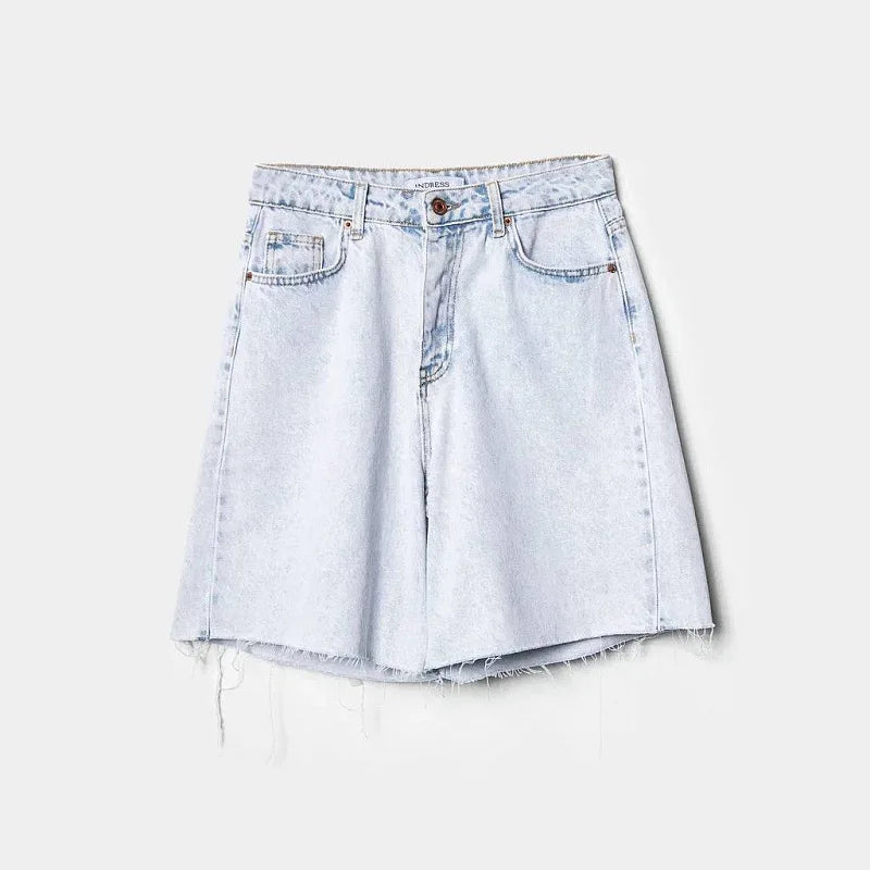 Beading Fashion Irregular Stretch Denim Short