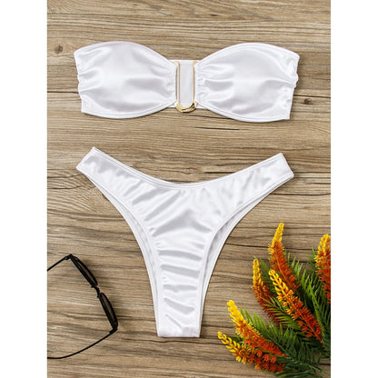 Shimmering Brown V-Bar Bikini Aesthetic