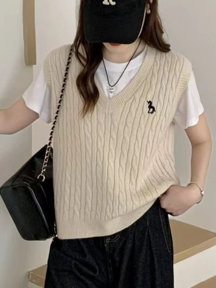 Fantastic Vest Sleeveless Knitted Crop Sweater