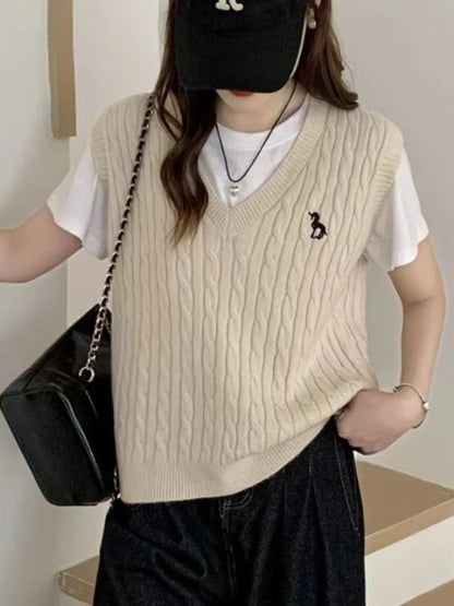 Fantastic Vest Sleeveless Knitted Crop Sweater