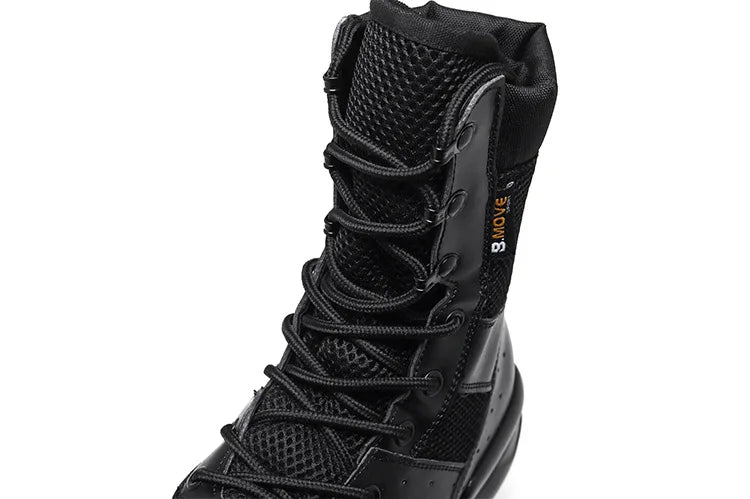 Summer Breathable Desert Hiking Boots Mens High Top Outdoor Mountaineering Light Tactical Boots Fashion Mesh Motorcycle Boots