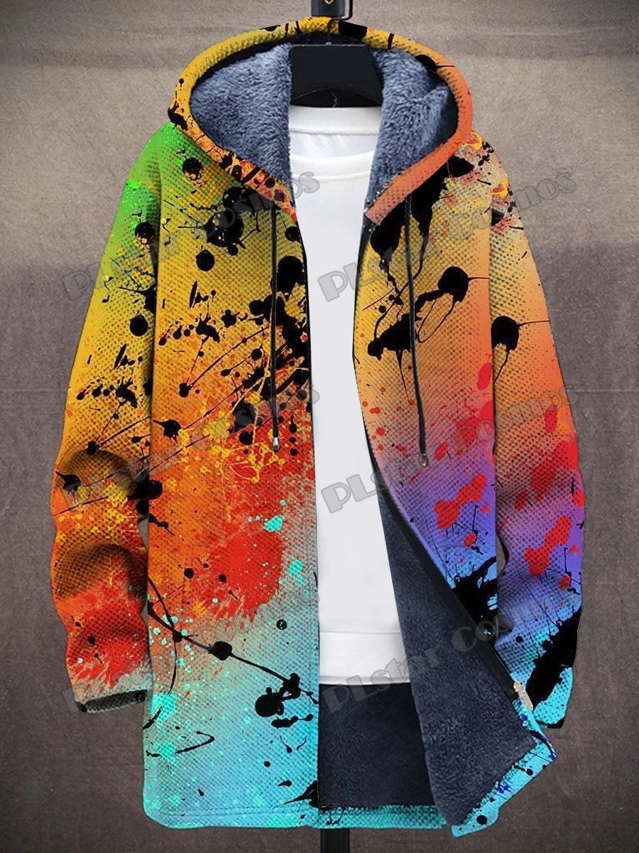 Abstract Art Cat Pattern Knit Pullover 3d Printed Winter Sweater For Unisex Casual Style