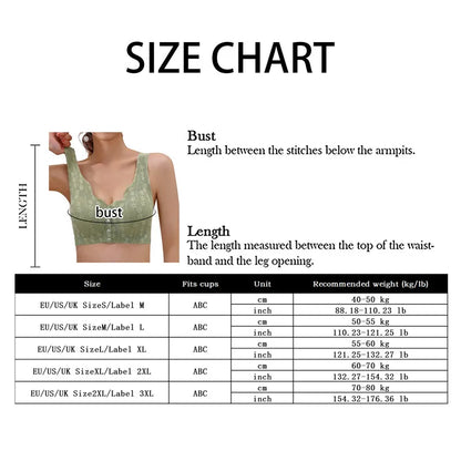 Soft Cup Button Front Bra – Breathable, Lace Tank Top, Large Size, No Steel Ring Women's Underwear