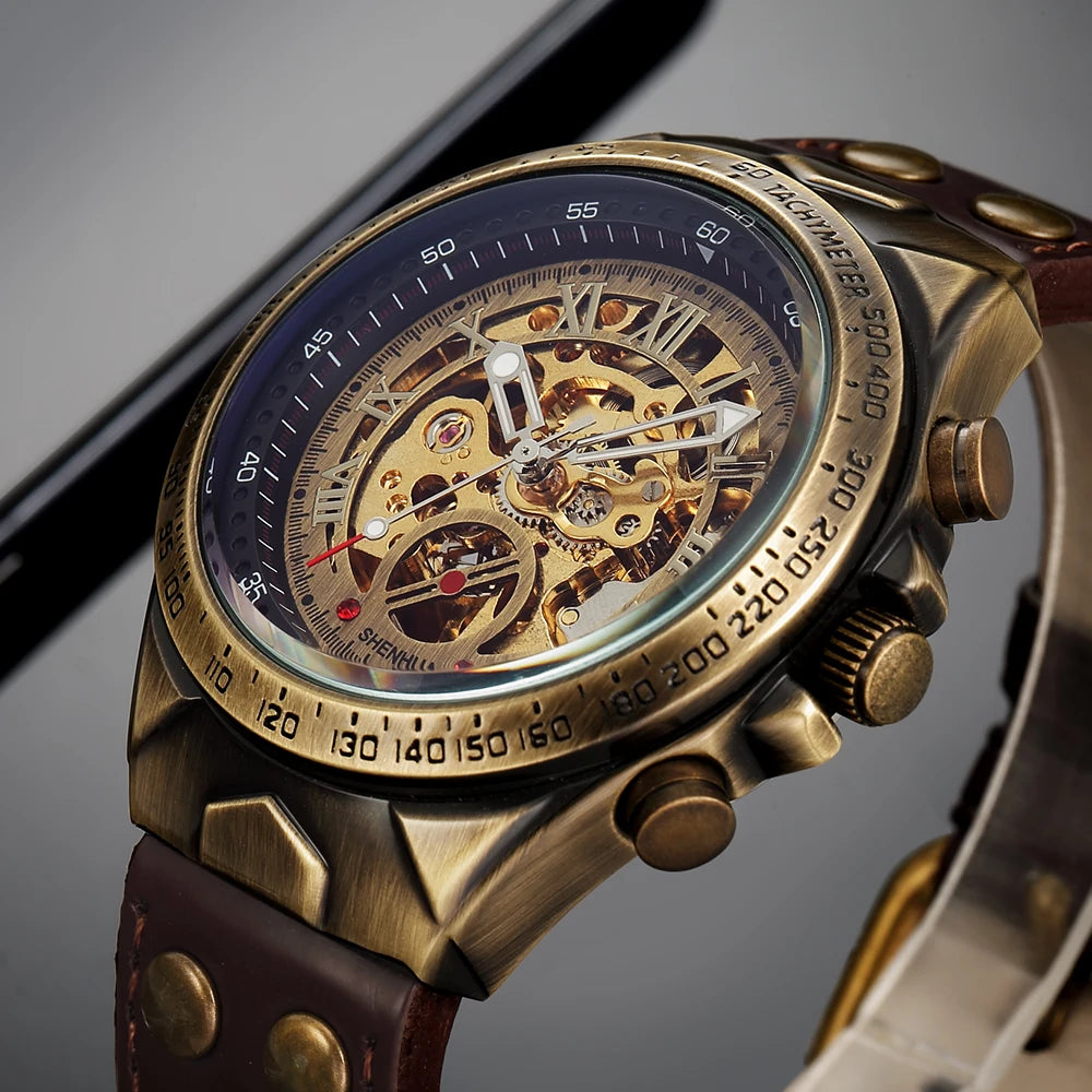 Vintage Steampunk Aesthetic - Luxury Mechanical Skeleton Watch