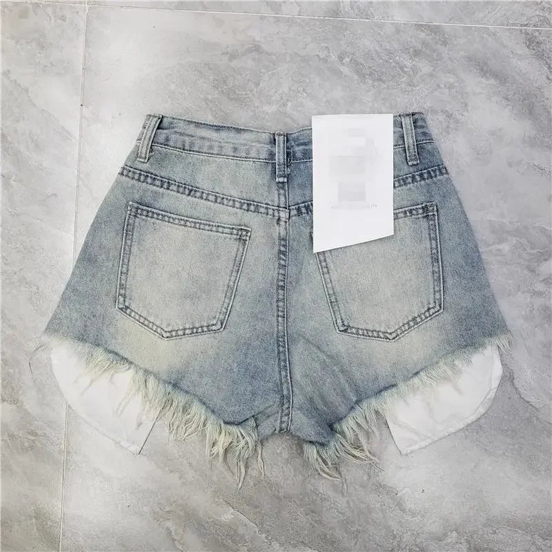 Summer Fashion Tassel Ripped Denim Shorts