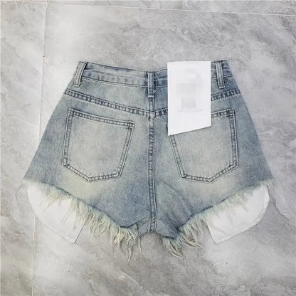 Summer Fashion Tassel Ripped Denim Shorts
