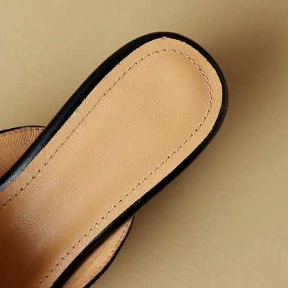 Womens New Designer Faux Leather Pointed Slippers