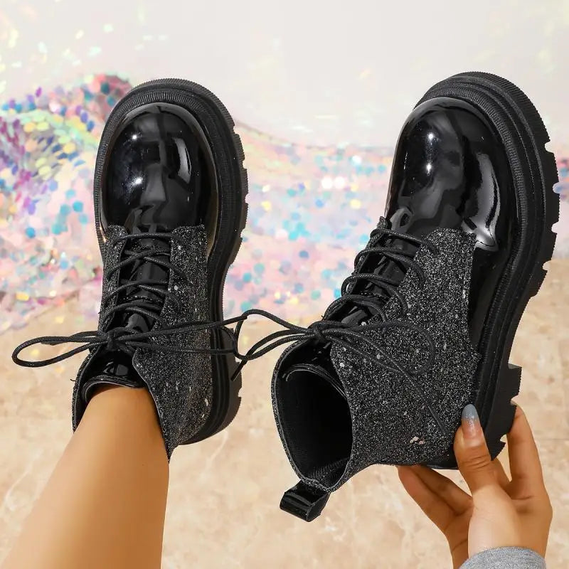 Luxury Silver Design Mid Heel Winter Women Boots