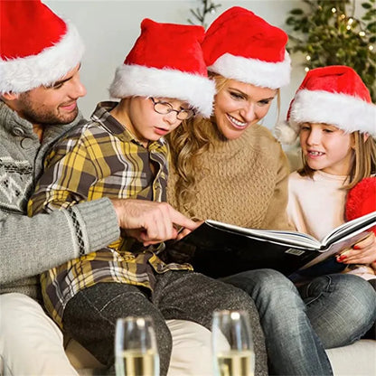 High-Quality Santa Claus Hat: Red Short Plush for Christmas Cheer