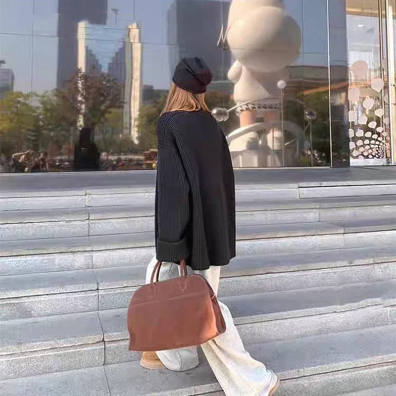 V-Neck Single-Breasted Knit Cardigan – Casual Autumn 2025