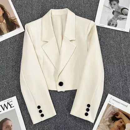 Elegant Office Style Crop Blazers