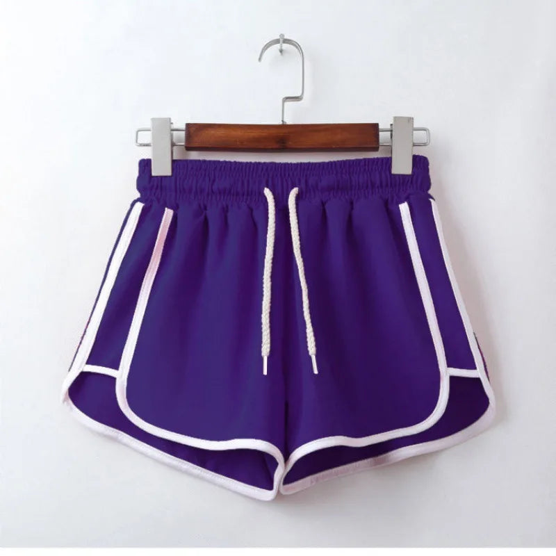 Side Zipper Bright Color Women Yoga Shorts