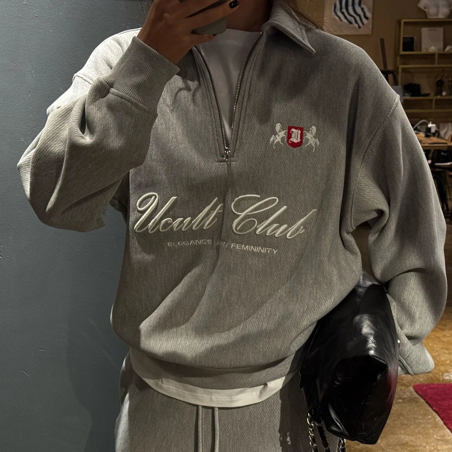 Half Zipper Loose Fit Warm Sweater For Women