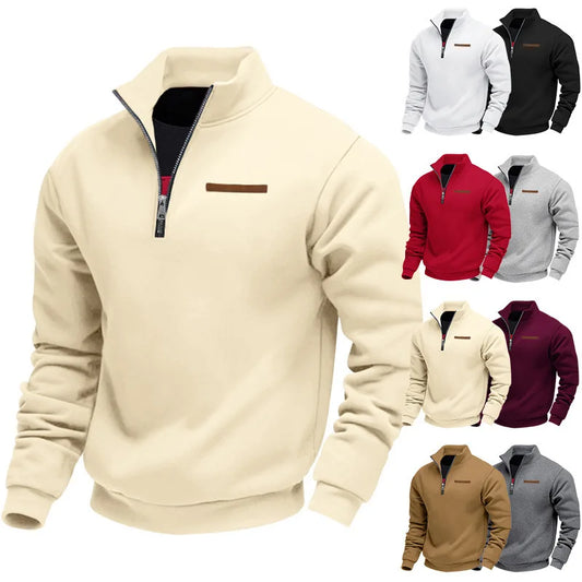 Fairbanks Mountain Embroidery Fleece Sweatshirt Raglan Sleeve Quarter Zip Polar Pullover For Outdoor Style