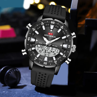 Mens Casual Muscular Sport Digital Analog Watch