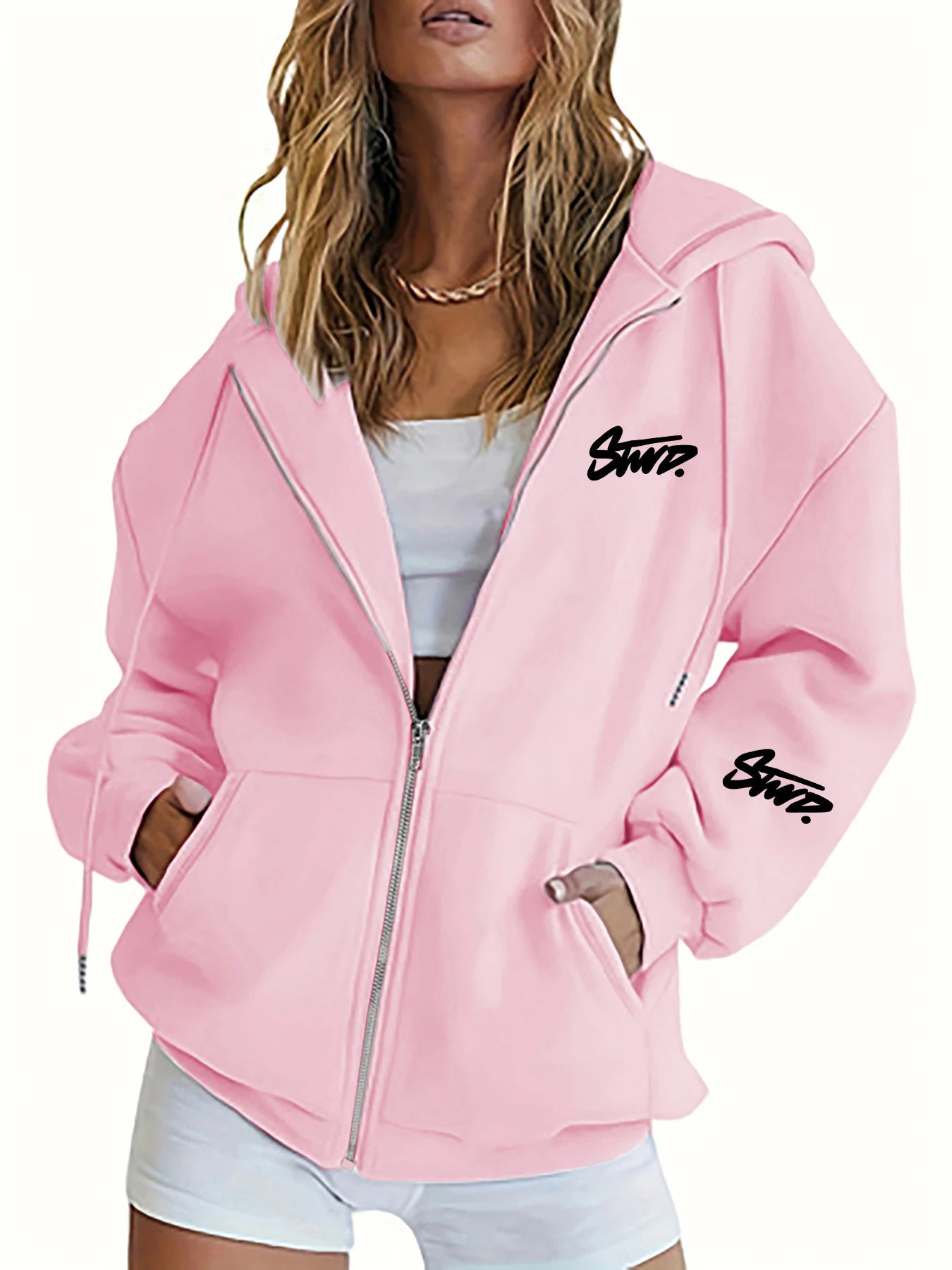 Plus Size Womens Fleece Lined Hoodie Autumn Winter Thickened Cardigan Sweatshirt